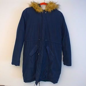 Reversible Fur Hooded Coat